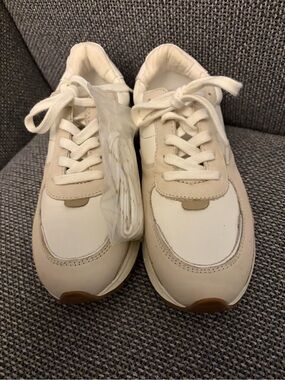 Madewell Kickoff Trainer Sneakers in Neutral Colorblock Leather Woman's Size 7.5